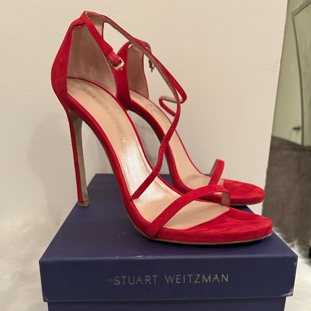 Stuart wietzman nudist size 9.5 red suede